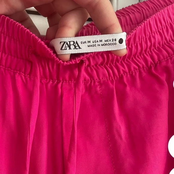 Zara High Waist Size Pocket Straight Leg Loose Pants Sonic Pink 28” inseam NWOT - Picture 7 of 17